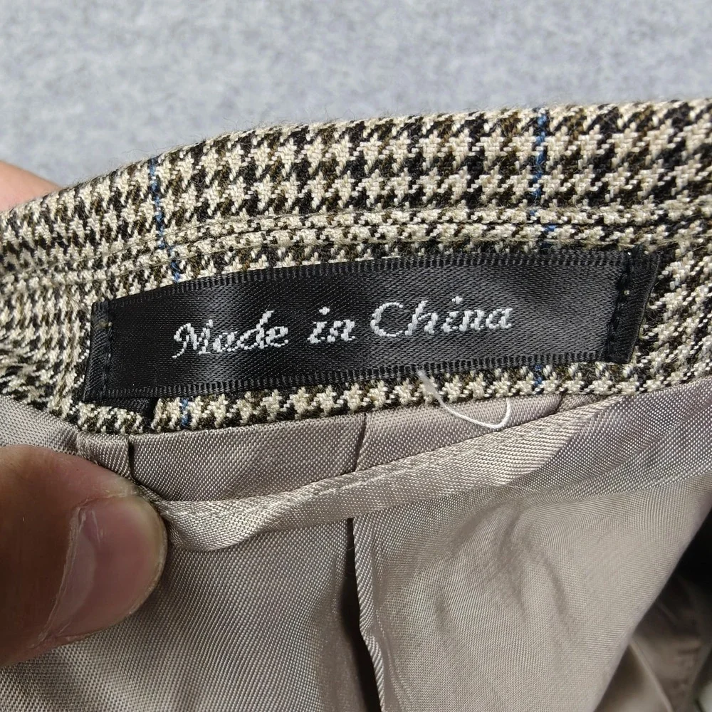 Lauren Ralph Lauren Blazer Mens 42S Brown Check Tweed Sport Coat Jacket Classic